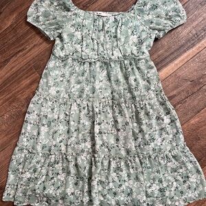 Mi Ami Green Floral Kids Dress